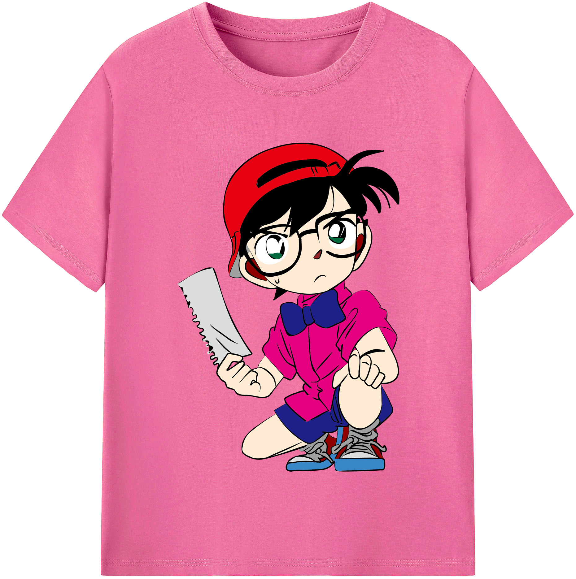 （画像用） 名探偵コナン 江戸川 コナン Detective Conan Conan Edogawa レディースカジュアルプリントTシャツ（綿100％）